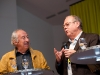 Roland Jeanneret und Artur K. Vogel (Chefredaktor Der Bund) am 19. Berner Medientag zum Thema <<Ausgepresste Presse - ist die abonnierte Zeitung am Ende?>> im Radiostudio Bern.