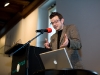 Nick Luthi, Chefredaktor Medienmagazin <<Klartext>>, am 17. Berner Medientag im Kornhausforum Bern zum Thema <<Hilfe die Zurcher kommen! Wie weiter nach dem Tamedia-Deal?>>. (C) Daniel Bernet